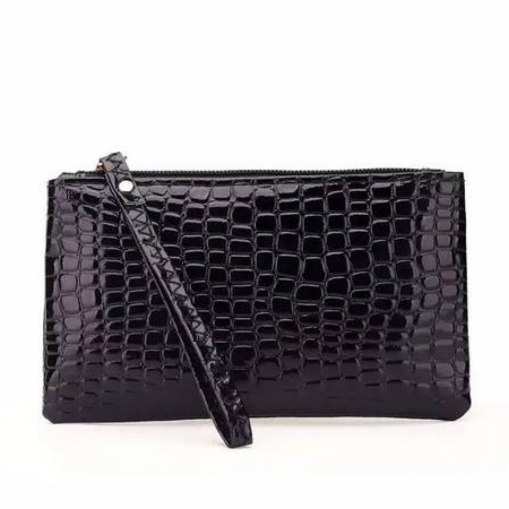 Womens Black Clutch Purse NEW Wristlet Clutch Wallet Coin Purse Zipper Bag Phone